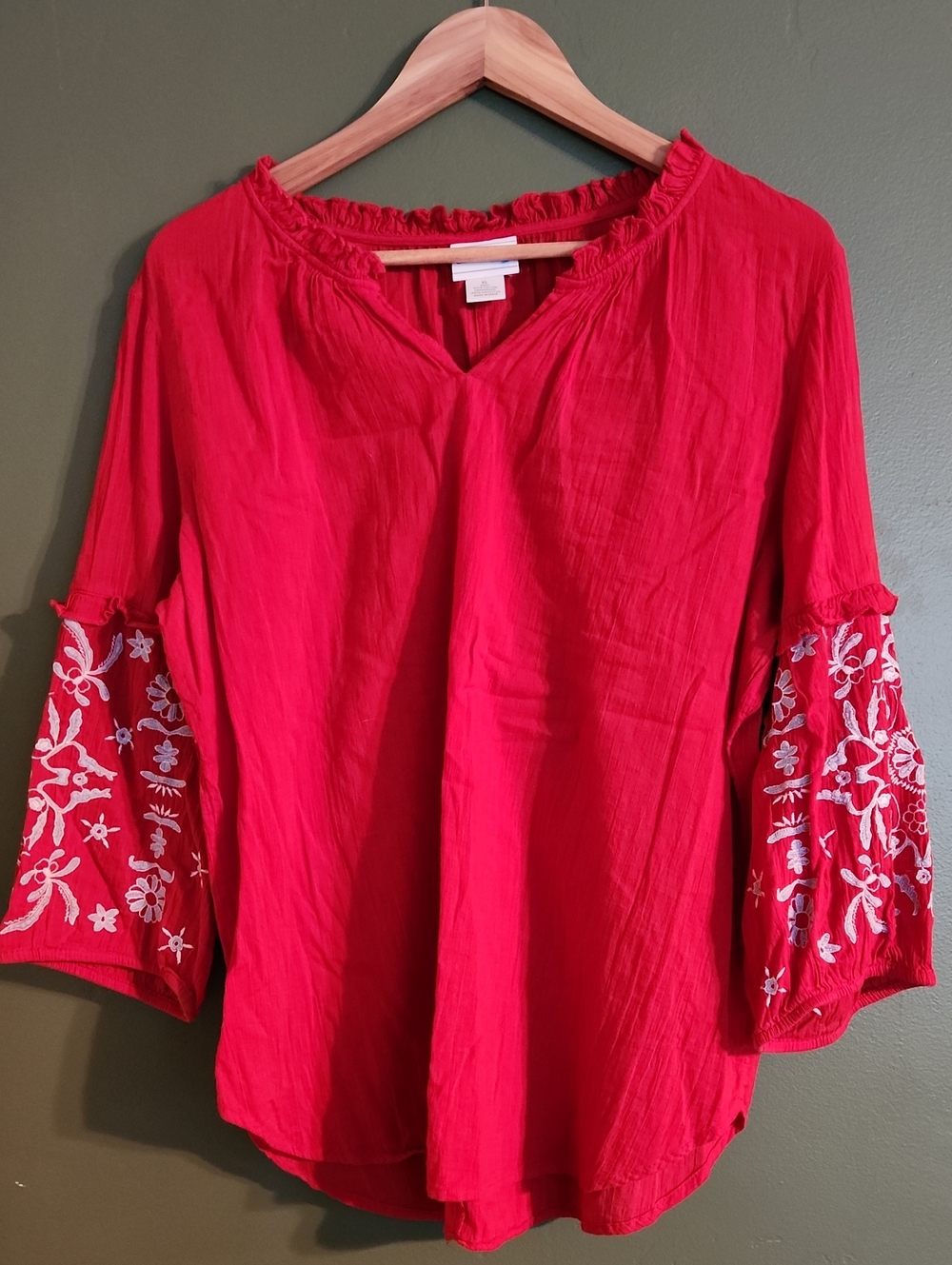 Embroidered Cotton Gauze Blouse